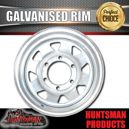 14x6 Galvanised 6 Stud Landcruiser Pattern Sunraysia Boat Trailer Steel Wheel Rim. 6/139.7 PCD - Image 3