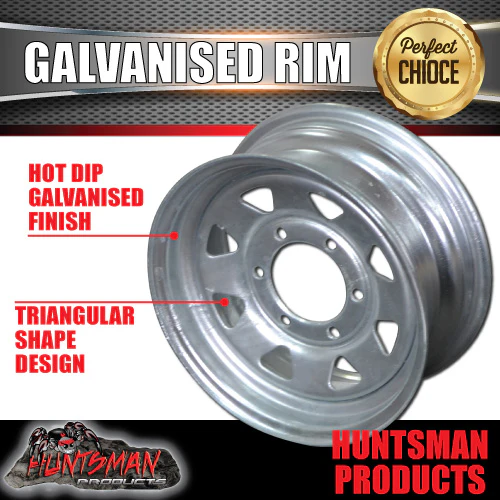 14x6 Galvanised 6 Stud Landcruiser Pattern Sunraysia Boat Trailer Steel Wheel Rim. 6/139.7 PCD - Image 5