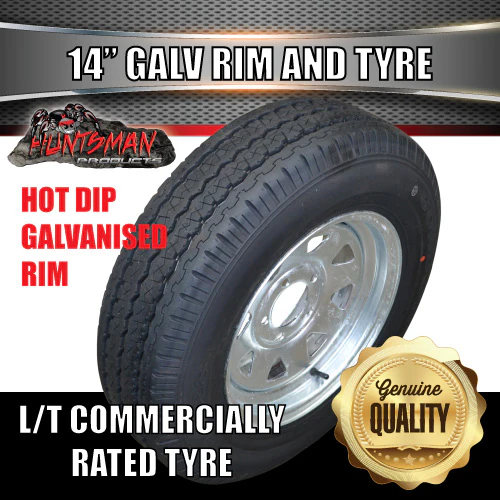 14x6 & 185R14C LT HT Boat Trailer Galvanised Sunraysia Wheel Rim & Tyre - Image 5