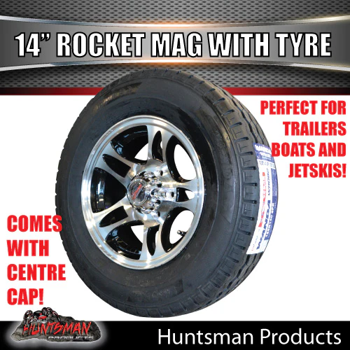 14" Trailer Caravan HQ Rocket Alloy Wheel & 185R14C Tyre. 185 14 - Image 5