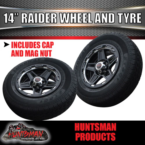 14" Trailer Caravan Raider Alloy Mag &195R14C Tyre. suits Ford. 195 14 - Image 3