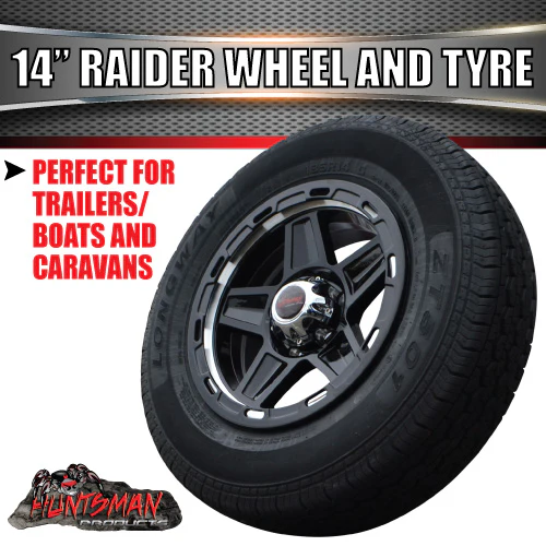 14" Trailer Caravan Raider Alloy Mag &195R14C Tyre. suits Ford. 195 14 - Image 4