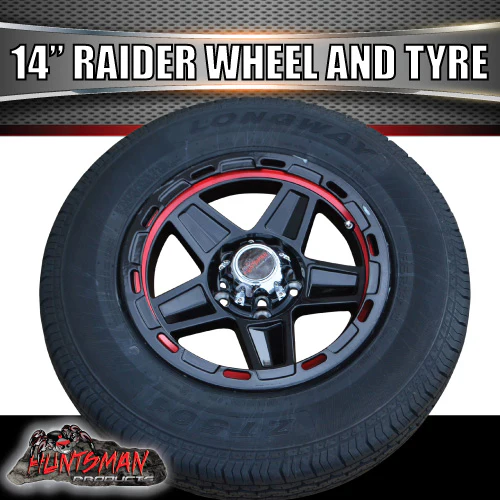 14" Trailer Caravan Raider Alloy Mag & 195R14C Tyre suits Ford. 195 14 - Image 5
