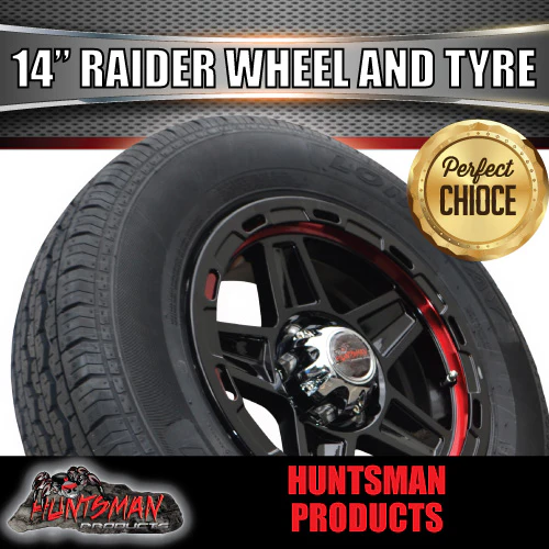 14" Trailer Caravan Raider Alloy Mag & 195R14C Tyre suits Ford. 195 14 - Image 6