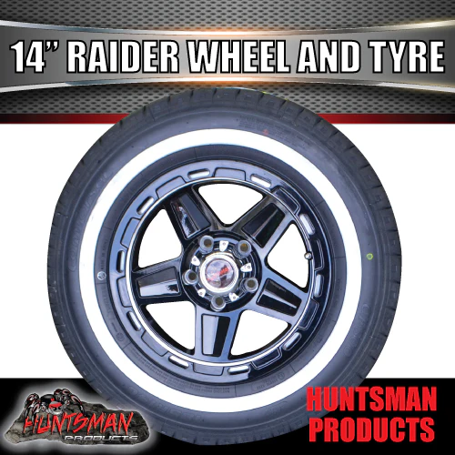 14" Trailer Caravan Raider Alloy Rim & 195R14C Whitewall Tyre suits Ford. 195 14 - Image 5