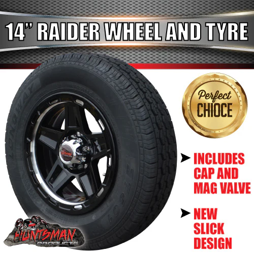 14" Trailer Caravan Raider Mag & 185R14C Tyre suits Ford. 185 14 - Image 3