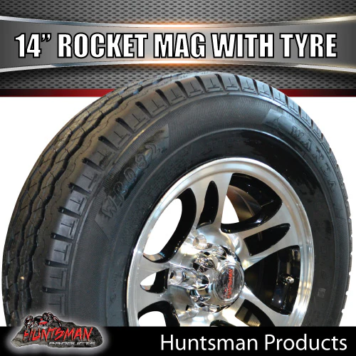 14" Trailer Caravan Rocket Alloy Wheel & 185R14C Tyre suits Ford pattern. 185 14 - Image 4