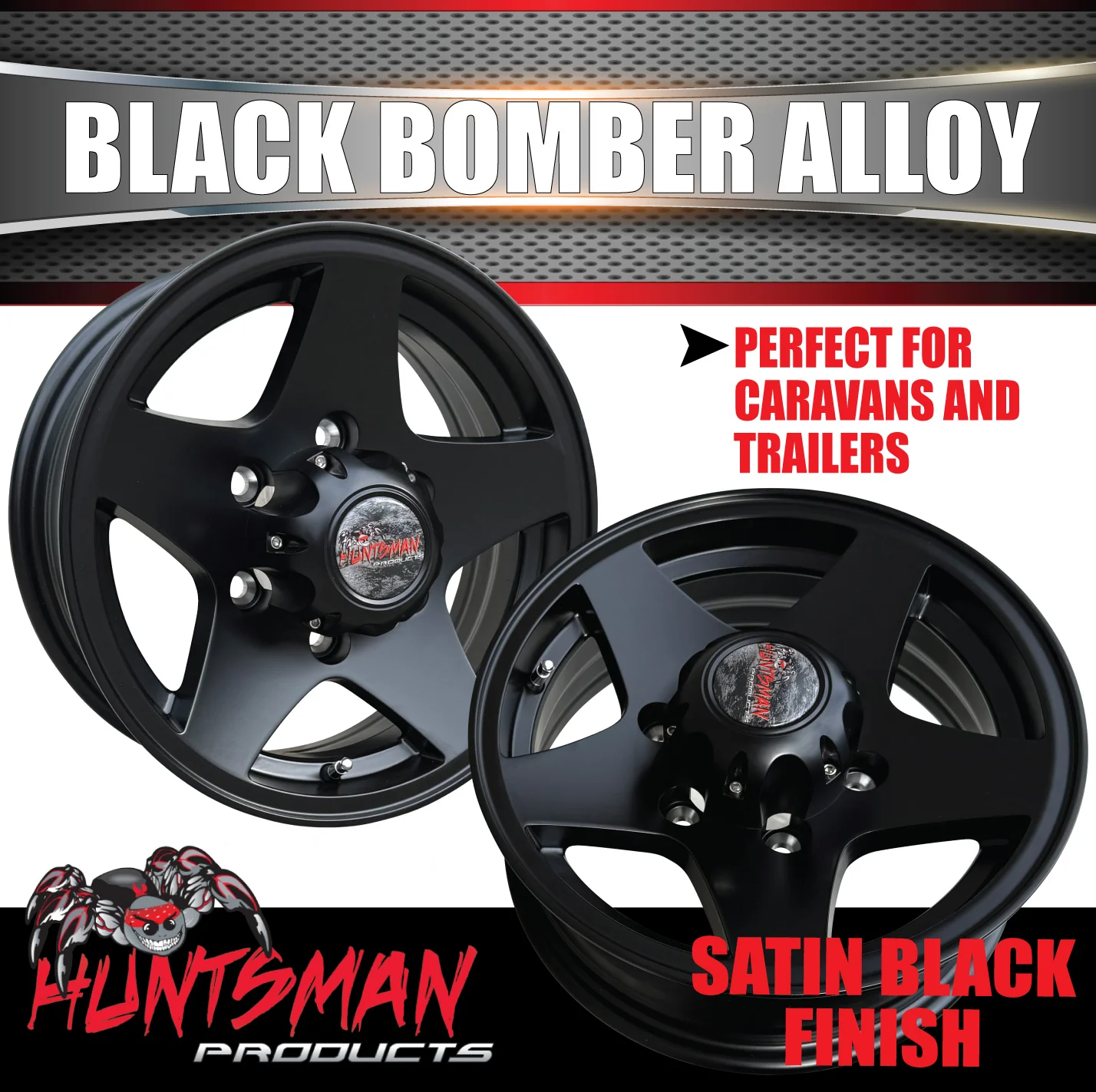 14" Trailer Caravan 6 Stud Black Bomber Alloy Wheel & 185R14 LT RA1100 A/T Commercial Tyre. 185 14 - Image 8