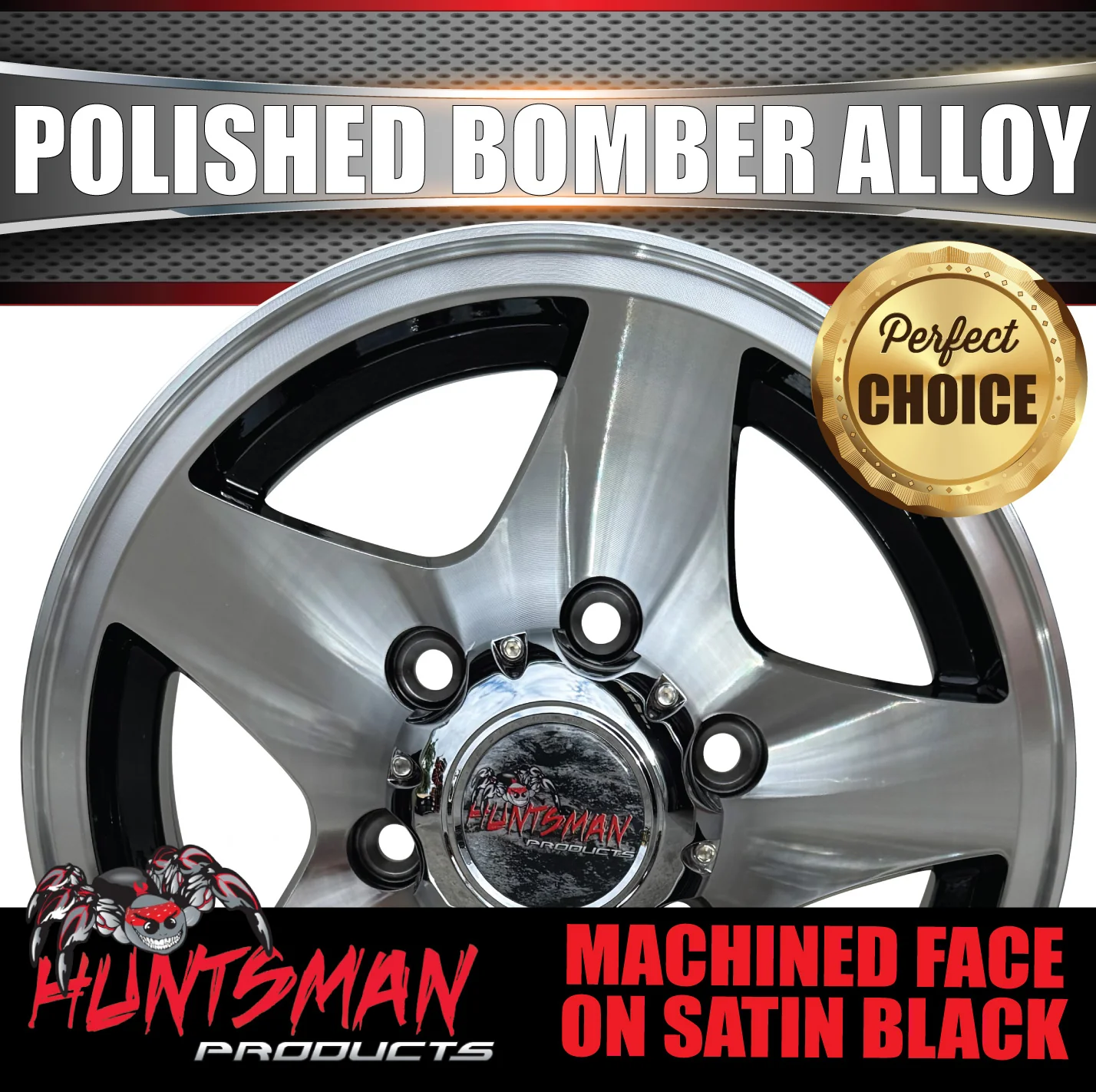 14" Trailer Caravan 6 Stud Polished Bomber Alloy Wheel & 185R14 LT RA1100 A/T Commercial Tyre. 185 14 - Image 6
