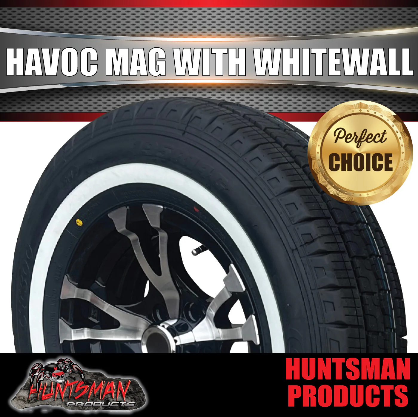 14" Trailer Caravan Suit Ford Havoc Alloy Mag Wheel Rim & 195R14C Whitewall Tyre - Image 4