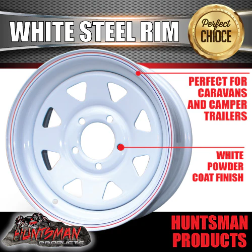 14x6 HT Holden White Trailer Caravan Steel Wheel Rim 14" - Image 3