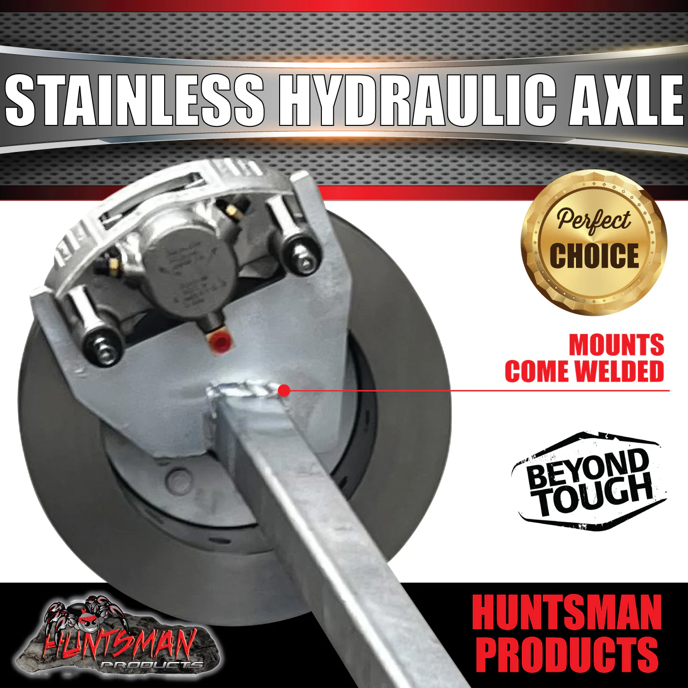 1400Kg 5 or 6 Stud L/C Galvanised Stainless Hydraulic Disc Caravan Boat Trailer Axle - Image 3