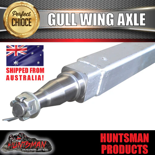1400Kg Galvanised Bare Gullwing Boat Trailer Axle - Image 3