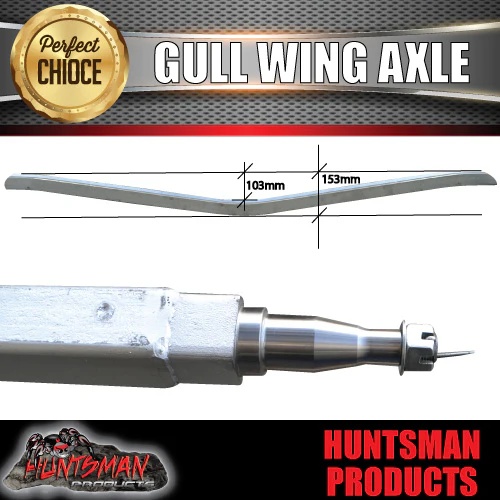 1400Kg Galvanised Bare Gullwing Boat Trailer Axle - Image 4