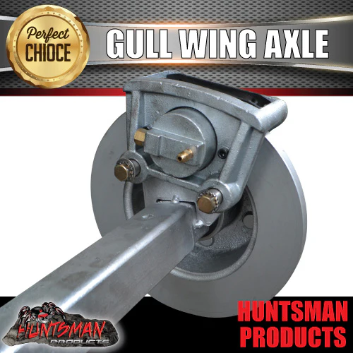 1400Kg Galvanised Hydraulic Disc Gullwing Boat Trailer Axle - Image 3