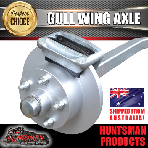 1400Kg Galvanised Hydraulic Disc Gullwing Boat Trailer Axle - Image 4
