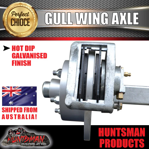 1400Kg Galvanised Hydraulic Disc Gullwing Boat Trailer Axle - Image 5