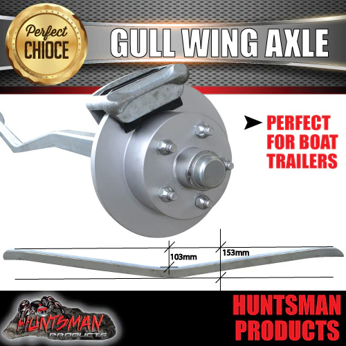 1400Kg Galvanised Hydraulic Disc Gullwing Boat Trailer Axle - Image 6