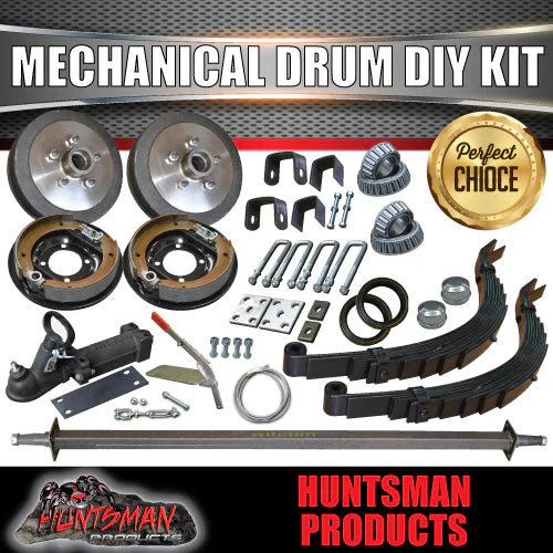 1400KG MECHANICAL DRUM BRAKED TRAILER KIT. SLIPPER SPRINGS. AXLES 64" - 77" - Image 2