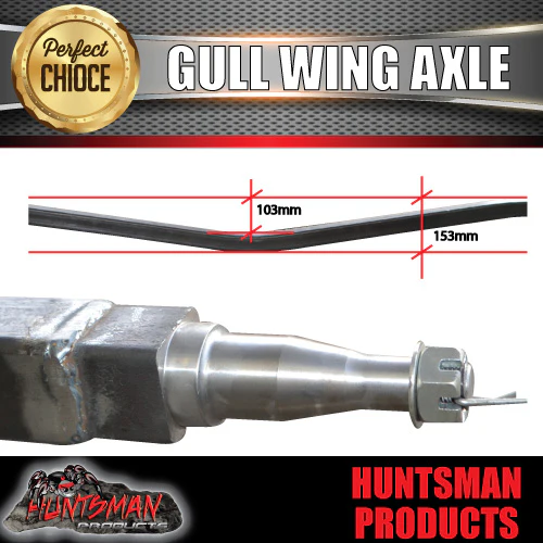 1400Kg Natura Finish Bare Gullwing Boat Trailer Axle - Image 3