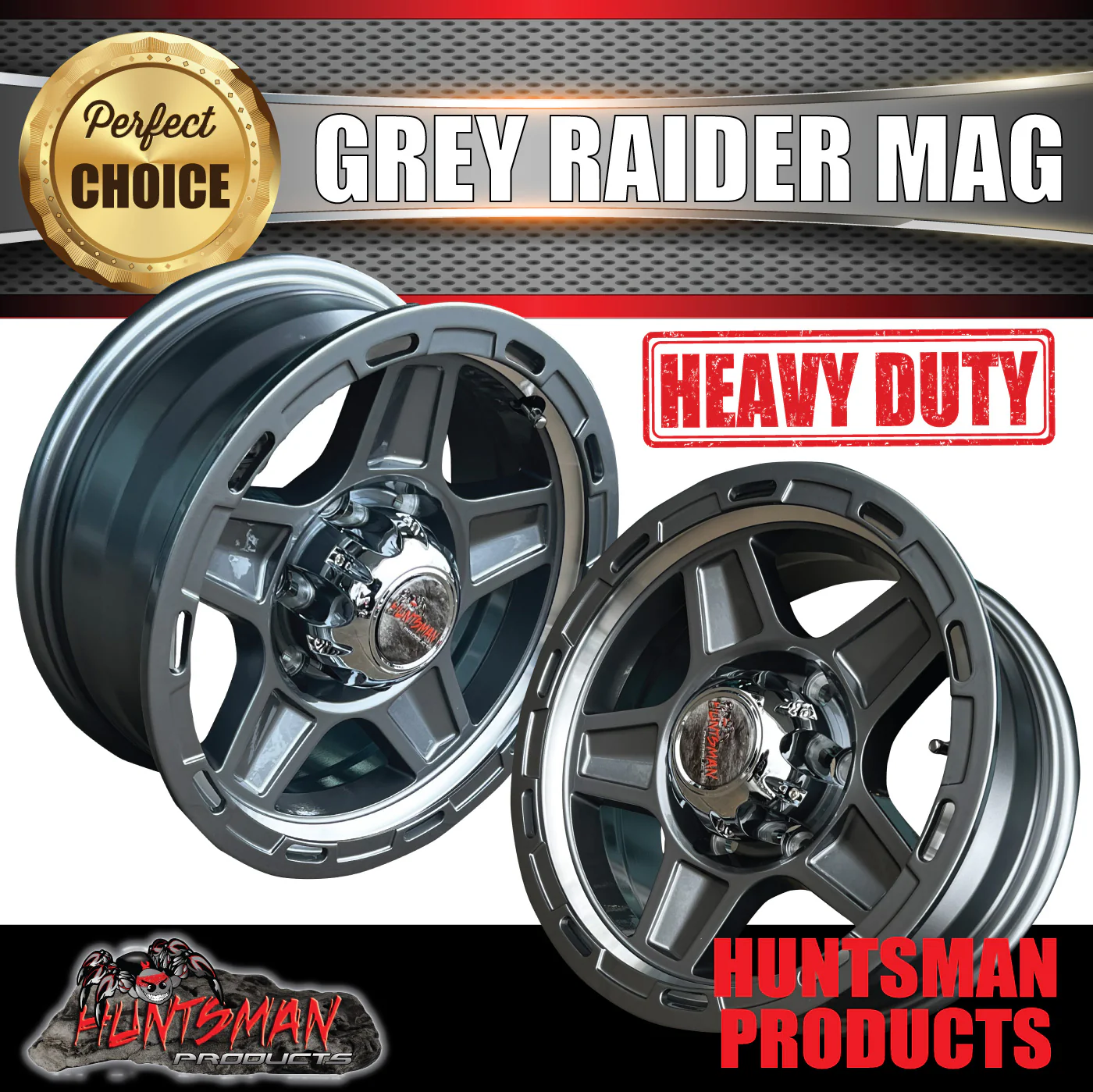 14x5.5" Caravan Boat Trailer Ford Stud Raider Gunmetal Alloy Mag Wheel Rim - Image 5