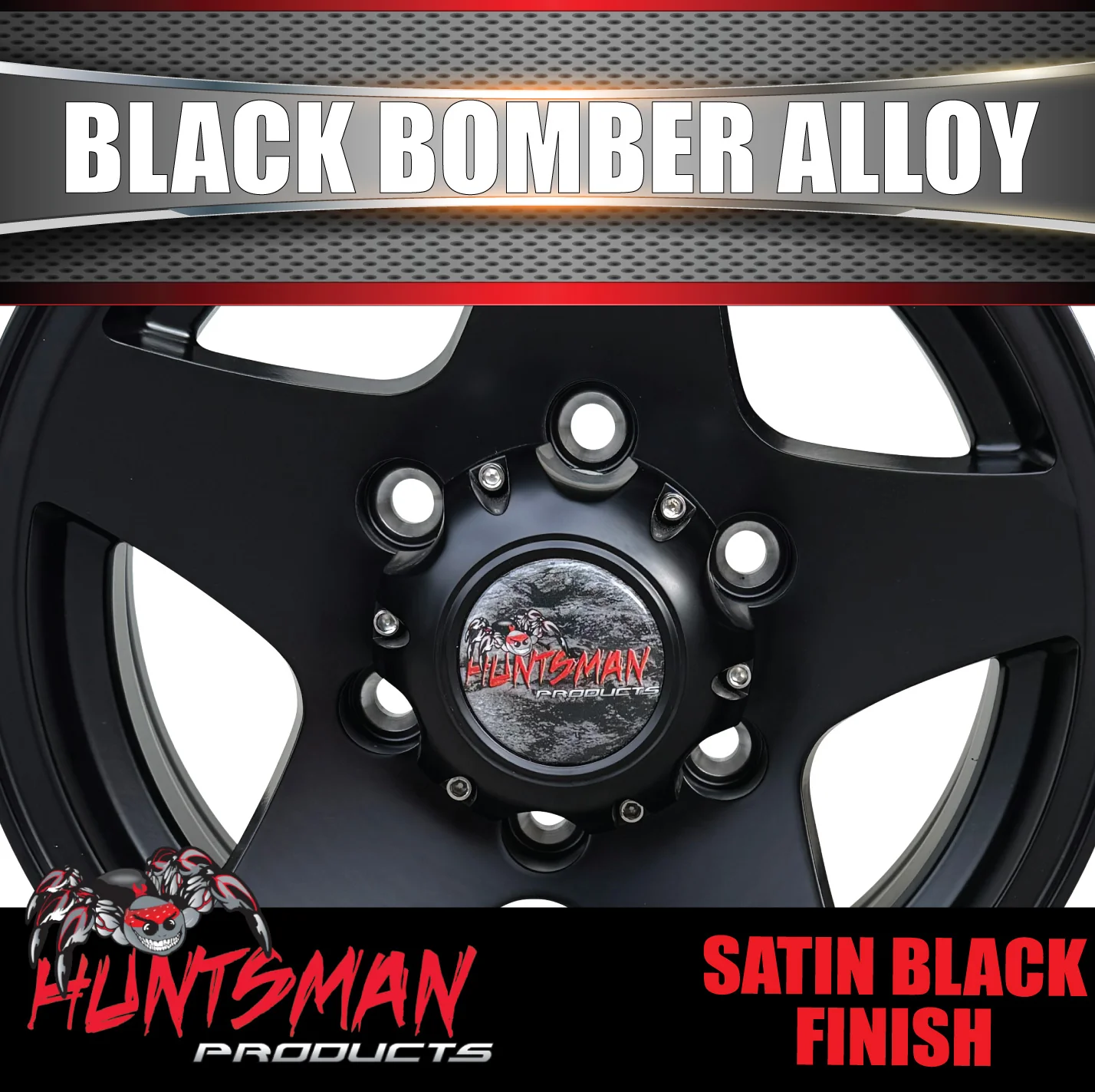 14X5.5 Caravan Trailer Black Bomber Alloy Mag Wheel: Suits 6 Stud L/C pattern 6/139.7 PCD - Image 3