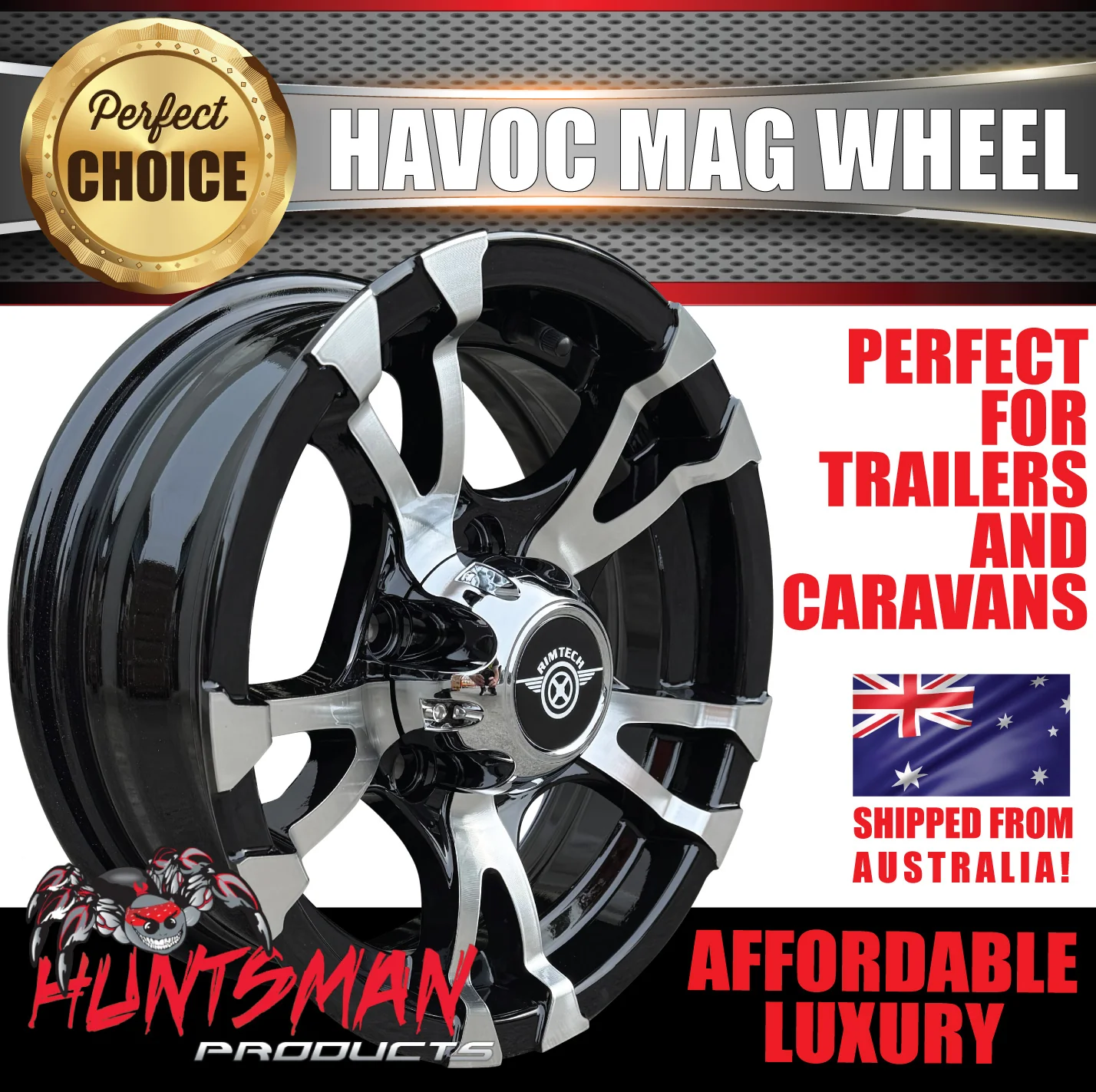 14X5.5 Caravan Trailer Havoc Alloy Mag Wheel: suits Ford pattern - Image 5