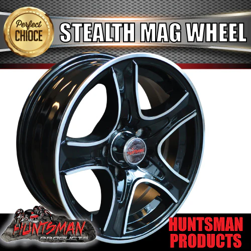 14X5.5 Trailer Caravan HT Holden Stealth Alloy Mag Wheel - Image 3