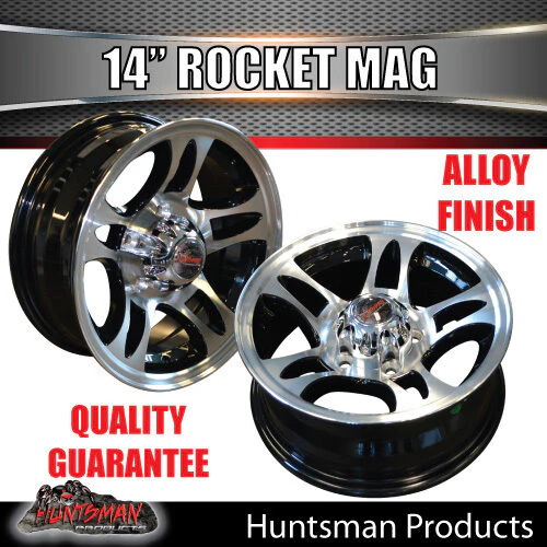 14X5.5 Caravan Trailer Rocket Alloy Mag Wheel: suits Ford pattern - Image 4