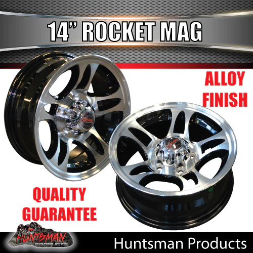 14X5.5 Trailer Caravan Rocket Alloy Mag Wheel: suits HQ Holden pattern - Image 4