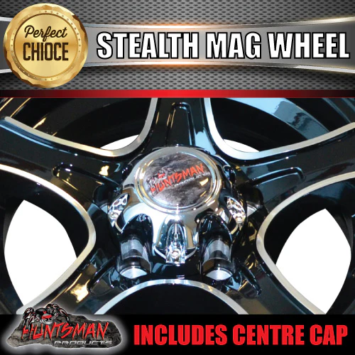 14X5.5 Caravan Trailer Stealth Alloy Mag Wheel: suits Ford pattern - Image 3