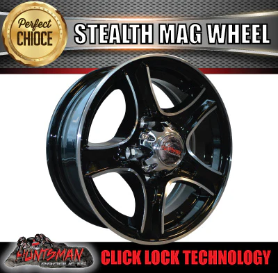 14X5.5 Caravan Trailer Stealth Alloy Mag Wheel: suits Ford pattern - Image 6