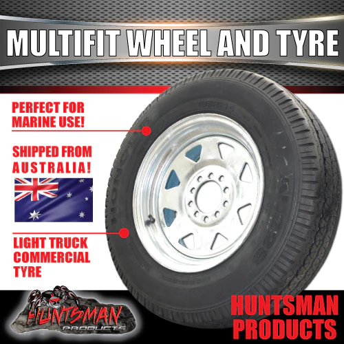 14x6 Boat Trailer Galvanised multi fit Rim & 185R14C Tyre: suits Ht/Ford. 185 14 - Image 2