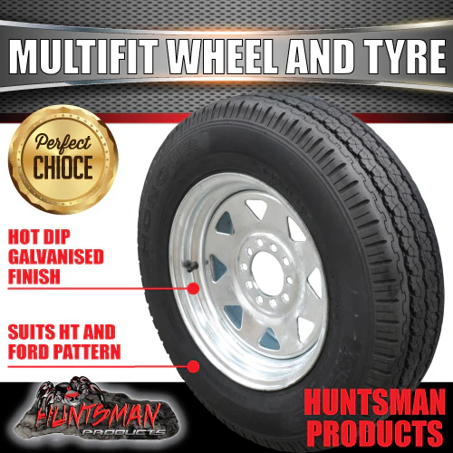 14x6 Galvanised Multi Fit Steel Trailer Caravan Rim & 195R14C Tyre: suits Ht/Ford. 195 14 - Image 5