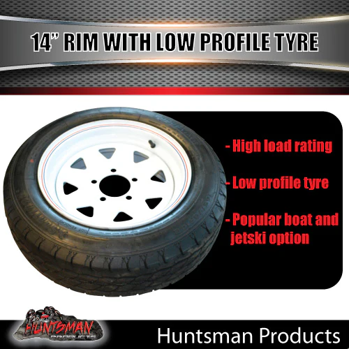 14x6 Trailer Caravan Sunraysia HQ White Rim & 175/65R14C Low Profile Tyre. 175 65 14 - Image 2