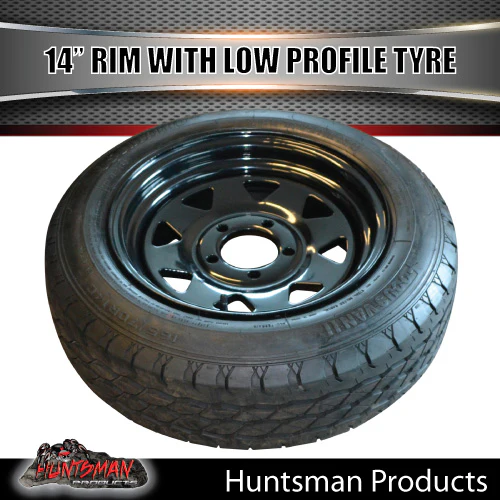 14x6 Trailer Caravan Sunraysia HT Black Rim & 175/65R14C Low Profile Tyre. 175 65 14 - Image 2