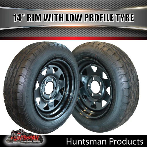14x6 Trailer Caravan Sunraysia HT Black Rim & 175/65R14C Low Profile Tyre. 175 65 14 - Image 4