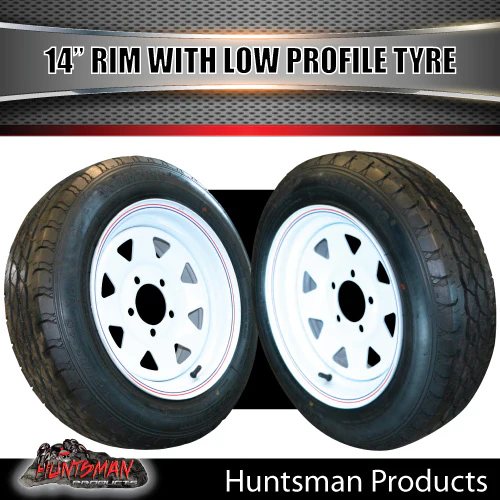 14x6 Trailer Caravan Sunraysia HT White Rim & 175/65R14C Low Profile Tyre. 175 65 14 - Image 4