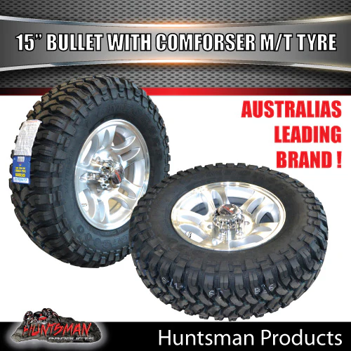 15" Trailer Caravan 6 Stud Bullet Mag & 235/75R15 L/T Comforser Mud Tyre. 235 75 15 - Image 5