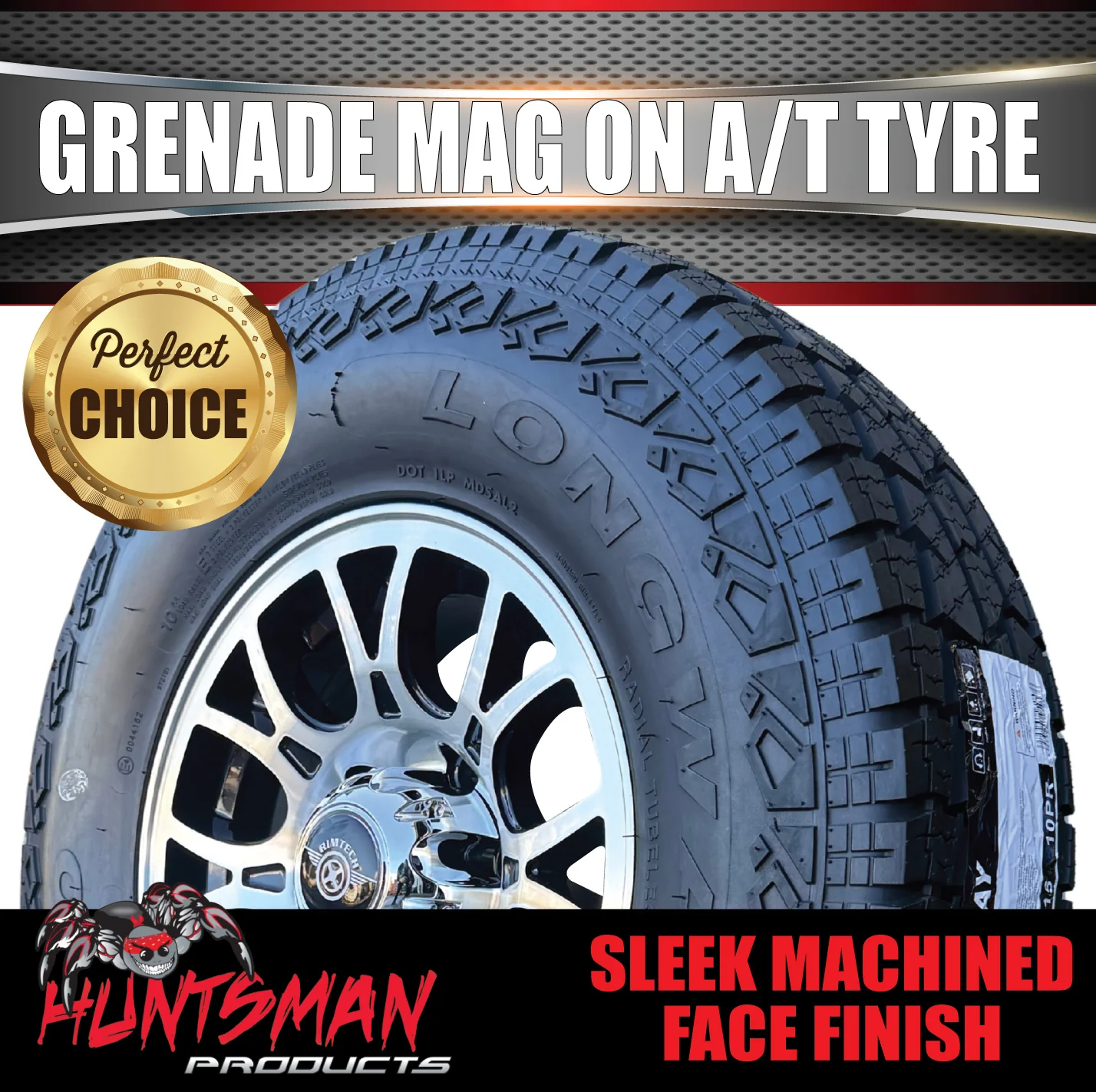 15" 6 Stud Grenade Caravan Trailer Alloy Mag Rim & 235/75R15 LT Tyre 1250KG - Image 5