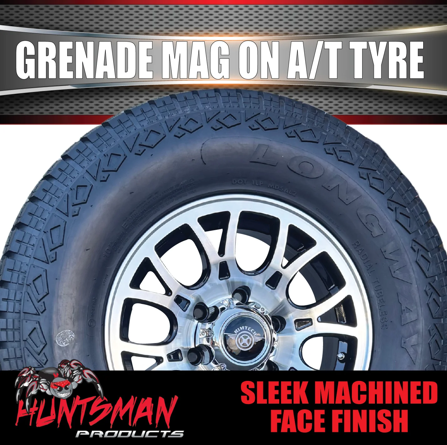 15" 6 Stud Grenade Caravan Trailer Alloy Mag Rim & 235/75R15 LT Tyre 1250KG - Image 6