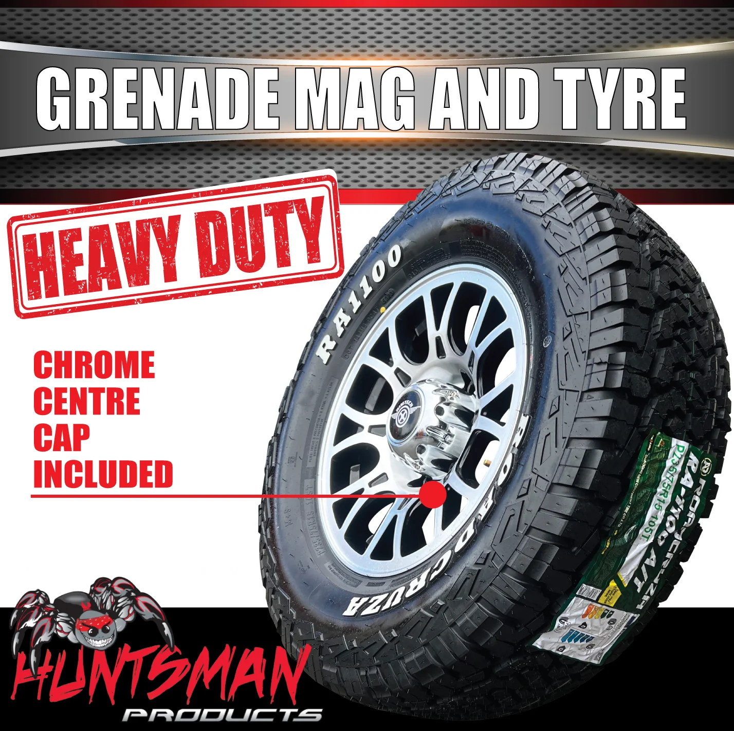 15" 6 Stud Grenade Caravan Trailer Alloy Wheel Rim & 235/75R15 Roadcruza RA1100 All Terrain Tyre 235 75 15 - Image 6