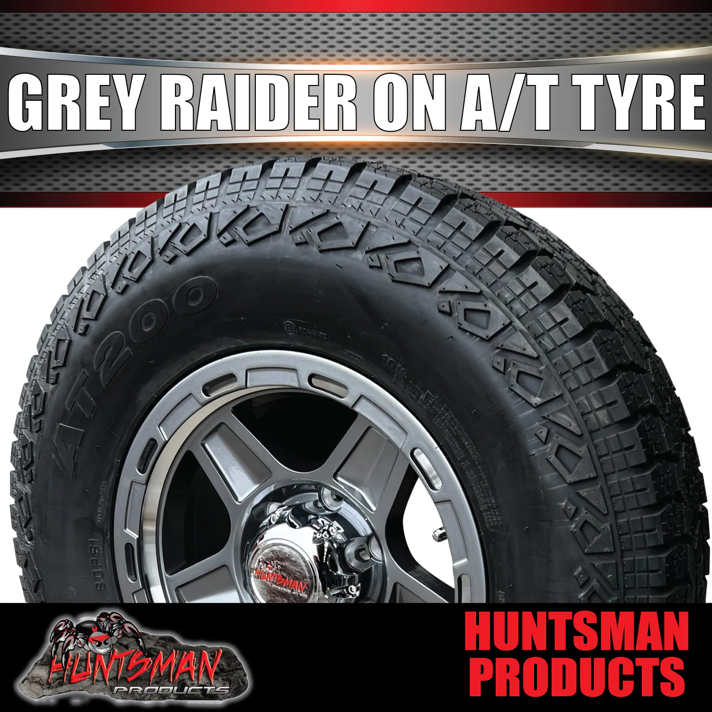15" 6 Stud Gunmetal Grey Raider Mag & 235/75R15 LT Tyre. 235 75 15 - Image 3