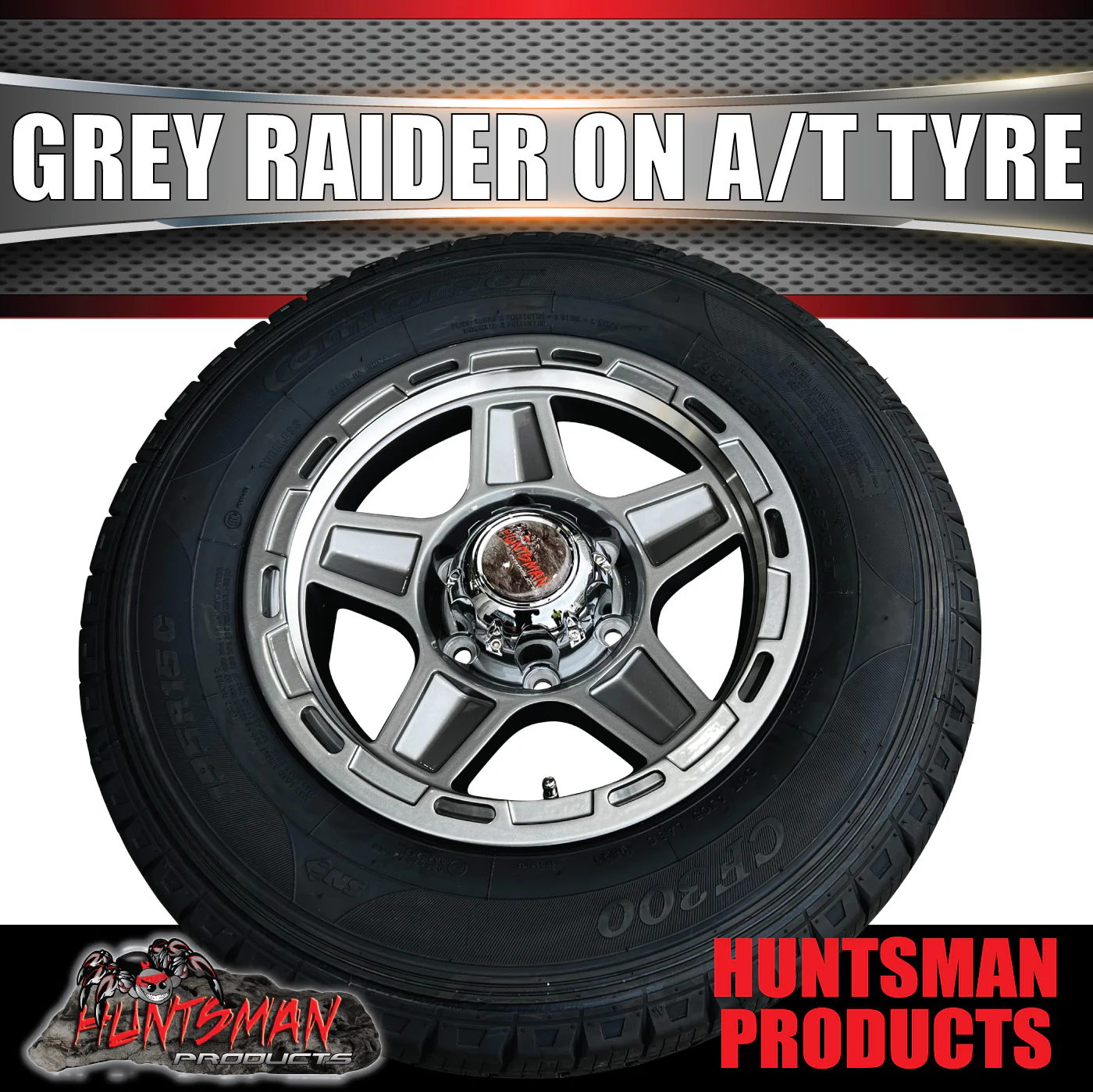 15" 6 Stud Gunmetal Raider Caravan Boat Trailer Alloy Wheel Rim & 225/70R15C Tyre - Image 3