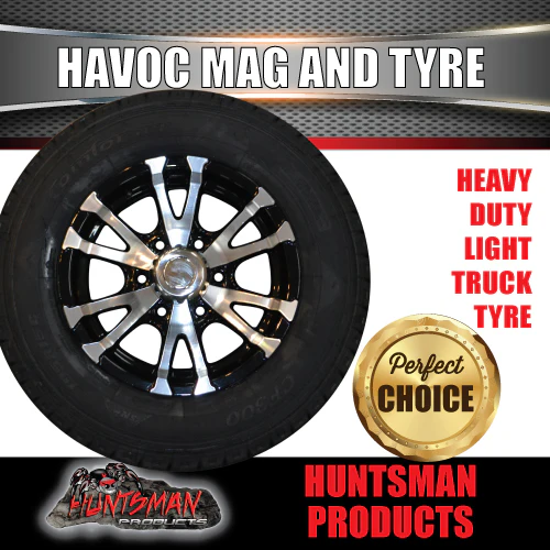 15" 6 Stud Trailer Caravan Havoc Alloy Rim & 195R15C Tyre. 195 15 - Image 2