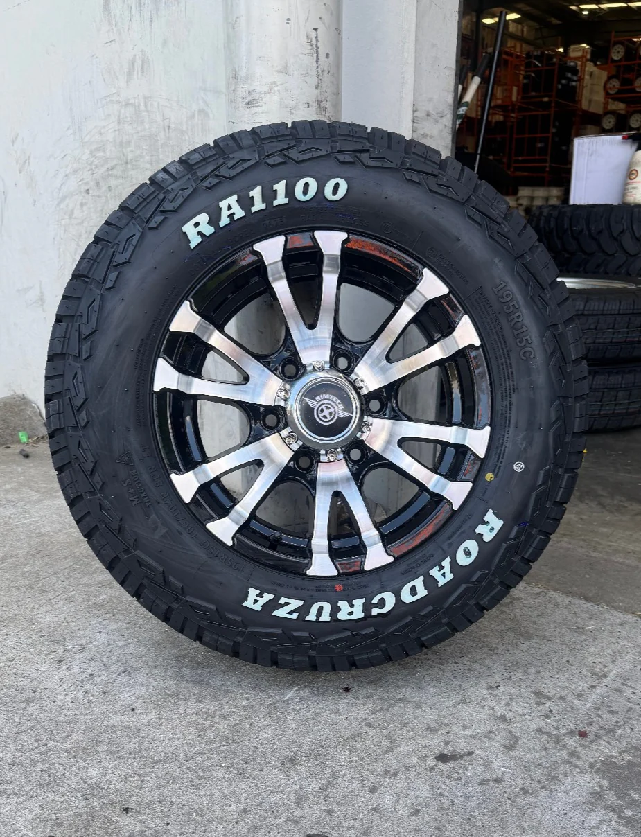 15" 6 Stud Havoc Caravan Trailer Alloy Wheel Rim & 195R15C LT Roadcruza RA1100 All Terrain Tyre 195 15 - Image 2
