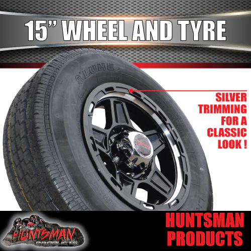 15" Trailer Caravan 6 Stud Raider Mag Rim & 195R15C Tyre. 195 15-1 - Image 5
