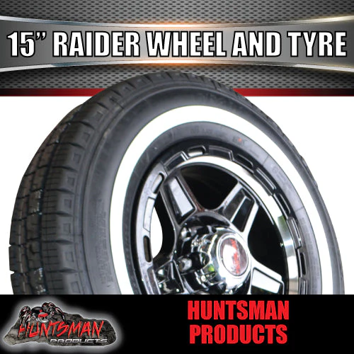 15" Trailer Caravan 6 Stud Raider Mag & 205/70R15C Whitewall Tyre. 205 70 15 - Image 5