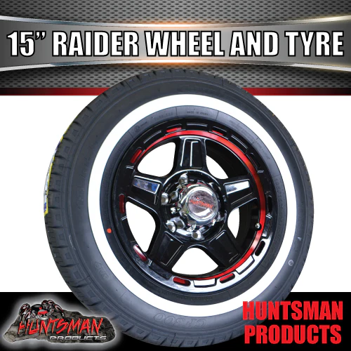 15" Trailer Caravan 6 Stud Raider Mag Rim & 205/75R15C Whitewall Tyre. 205 75 15 - Image 5
