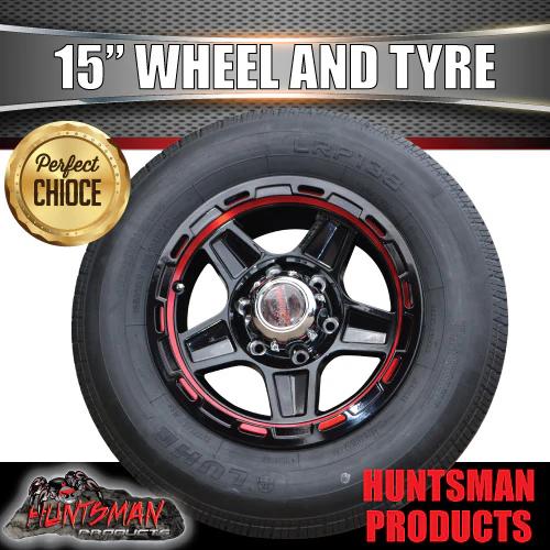 15" Trailer Caravan 6 Stud Raider Mag & 225/70R15C Tyre. 225 70 15 - Image 4